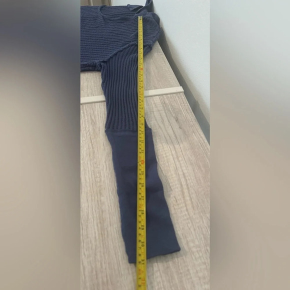 Free People We the Free Oceana Blue Raymond Thermal Top Oversized Size Medium - Picture 7 of 11